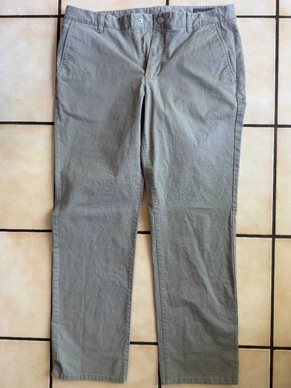 Bonobos Straight Fit Chino Pants Men's 36x32 Olive Gray Casual Cotton Stretch